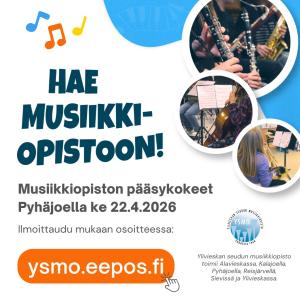 Ilmoitus musiikkiopiston pääsykokeista