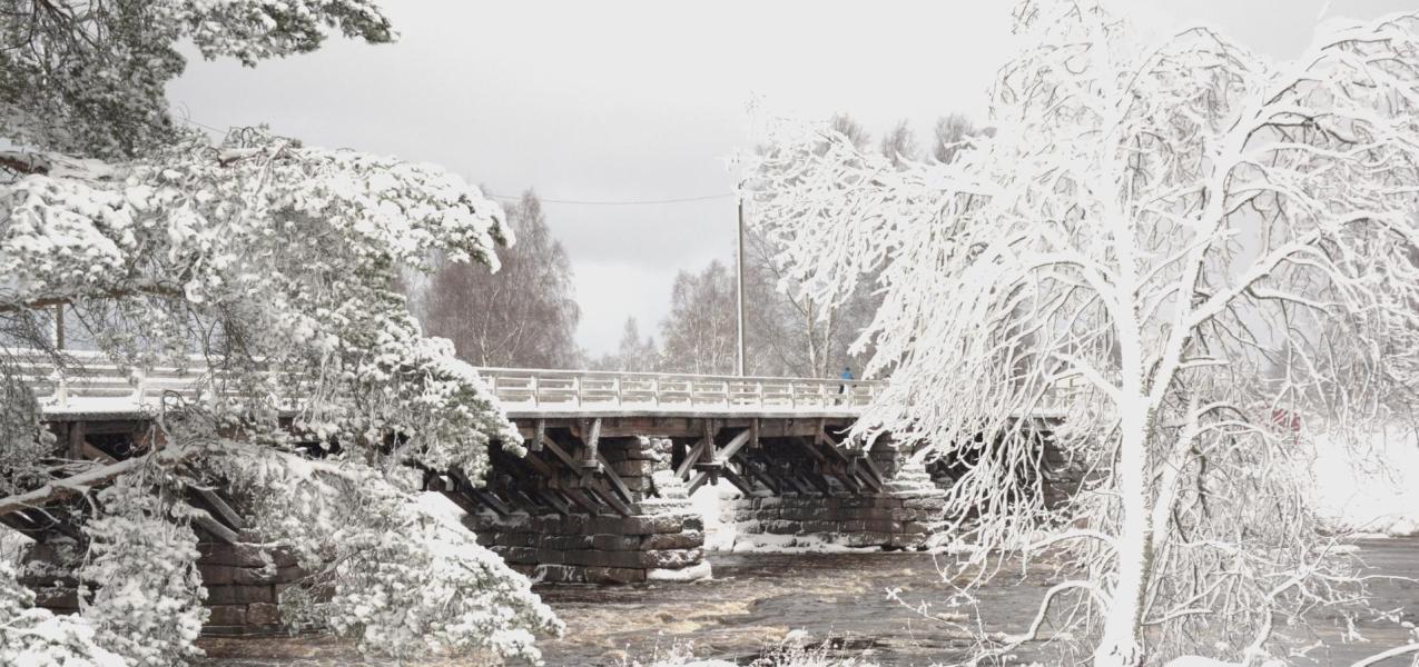 vanha silta talvella