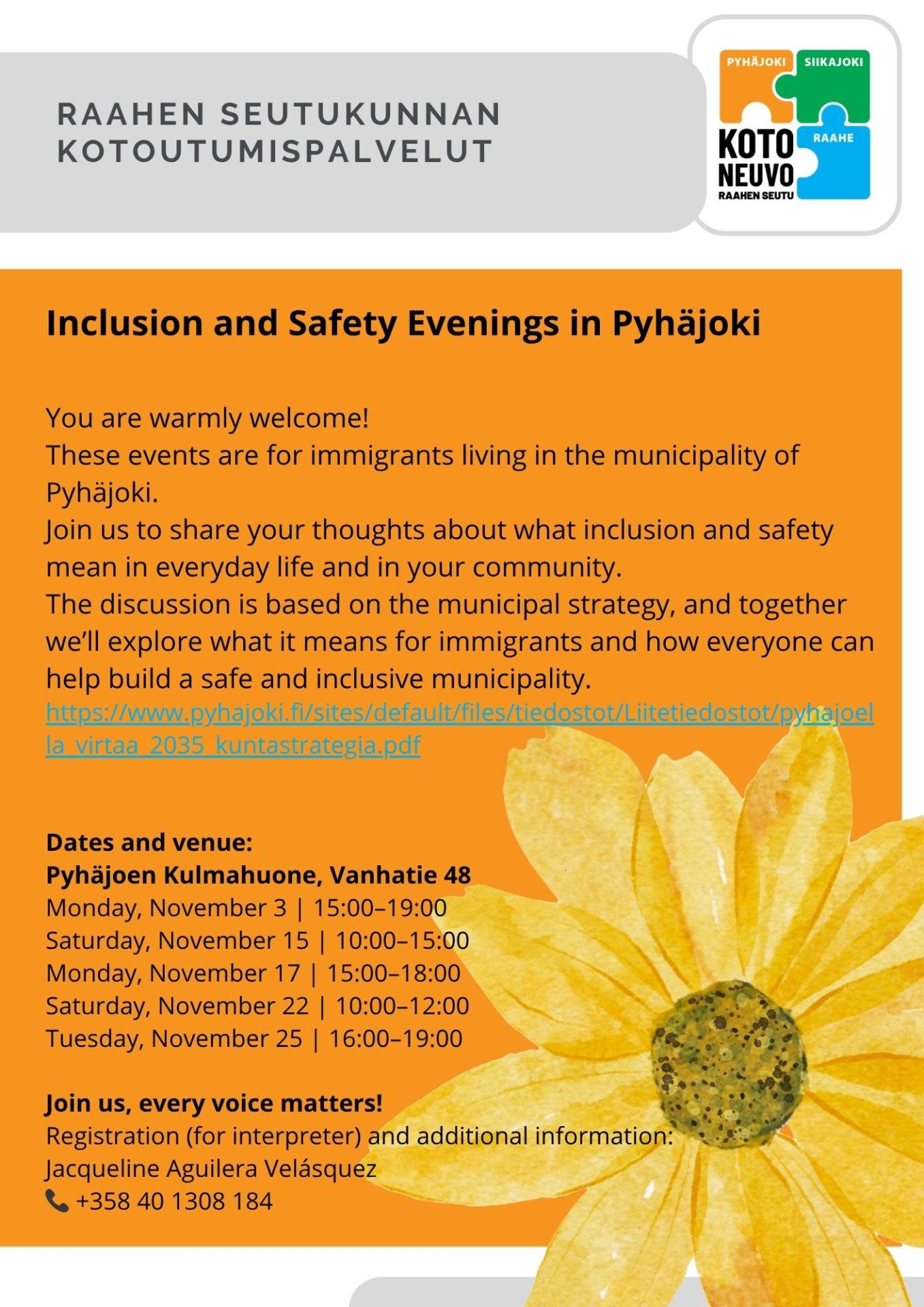 Osallisuuden ja turvallisuuden illat Pyhäjoella